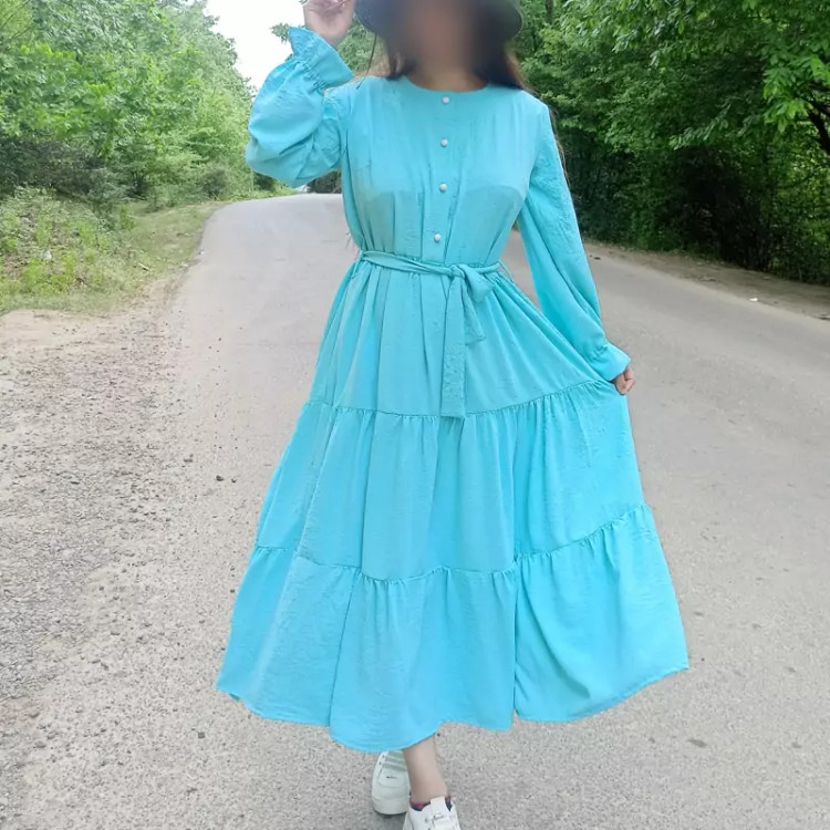 پیراهن طبقه ای دکمه دار