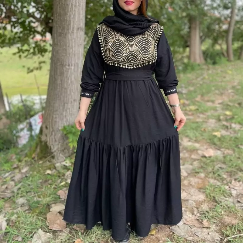 پیراهن مشکی سوزن دوزی
