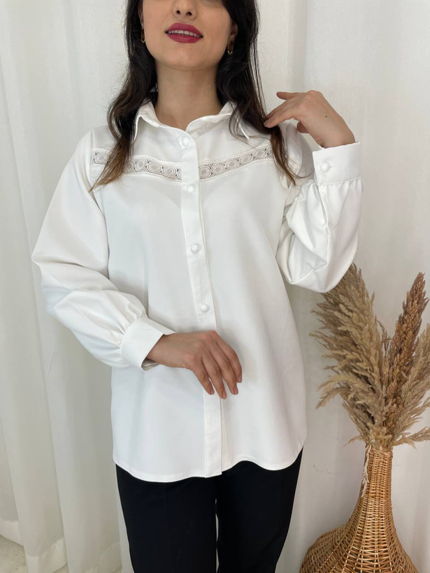 شومیز سفید ونسا